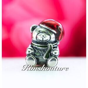 Pandora Christmas Teddy Bear Charm 791391ENMX